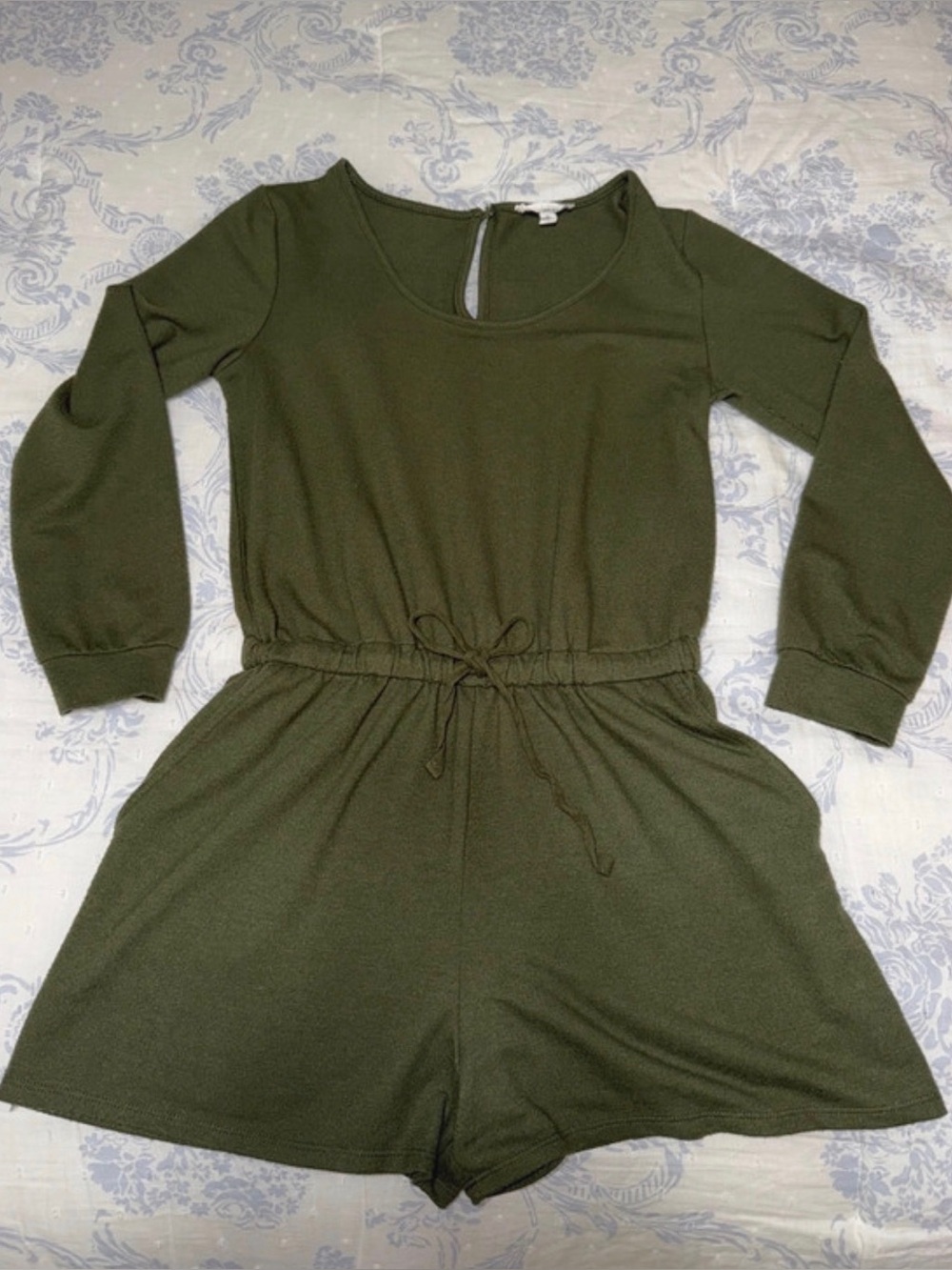june & hudson Olive Green Knit Romper